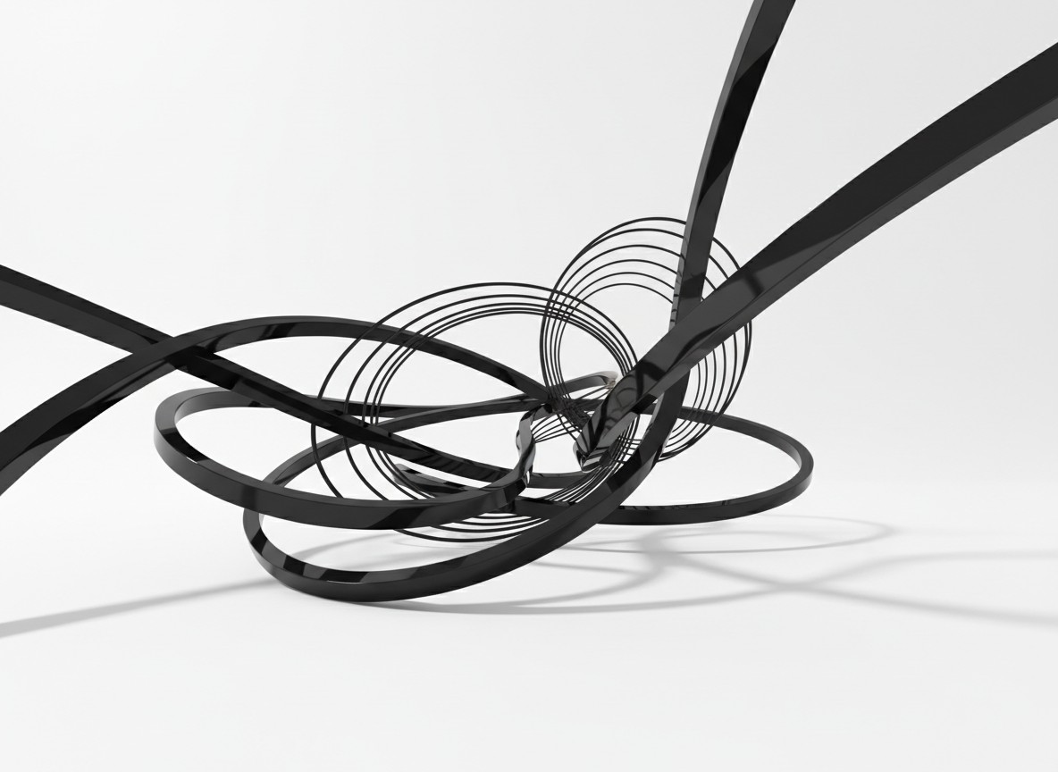 Abstract 3D black and white geometric rendering